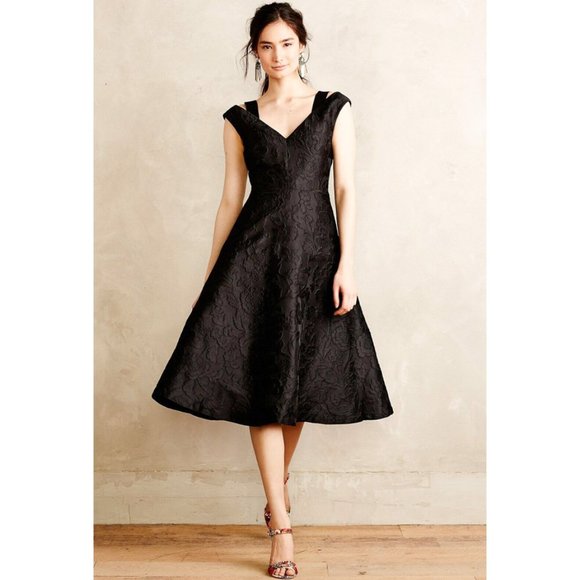 Anthropologie Dresses & Skirts - ANTHRO Tracy Reese Black Brocade Night Rose Dress